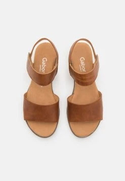 Gabor Comfort Sandalen Met Sleehak - Cognac -Gabor Schoenen Outlet Verkoop 21c5318fe584435f85dff26015a93e52