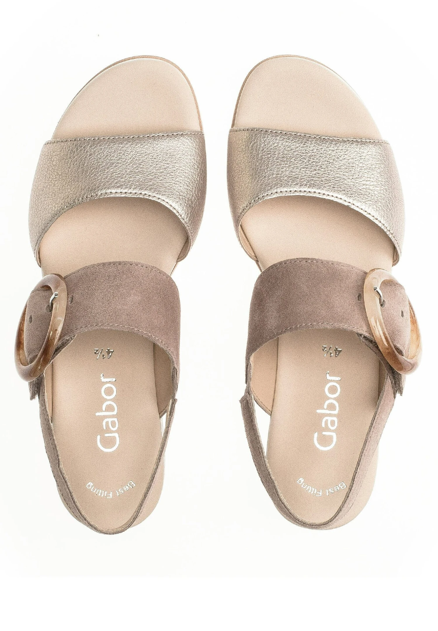 Gabor Sandalen Met Sleehak - Puder Rabbit 2 Gabor Sandalen Met Sleehak - Puder Rabbit - Afbeelding 2