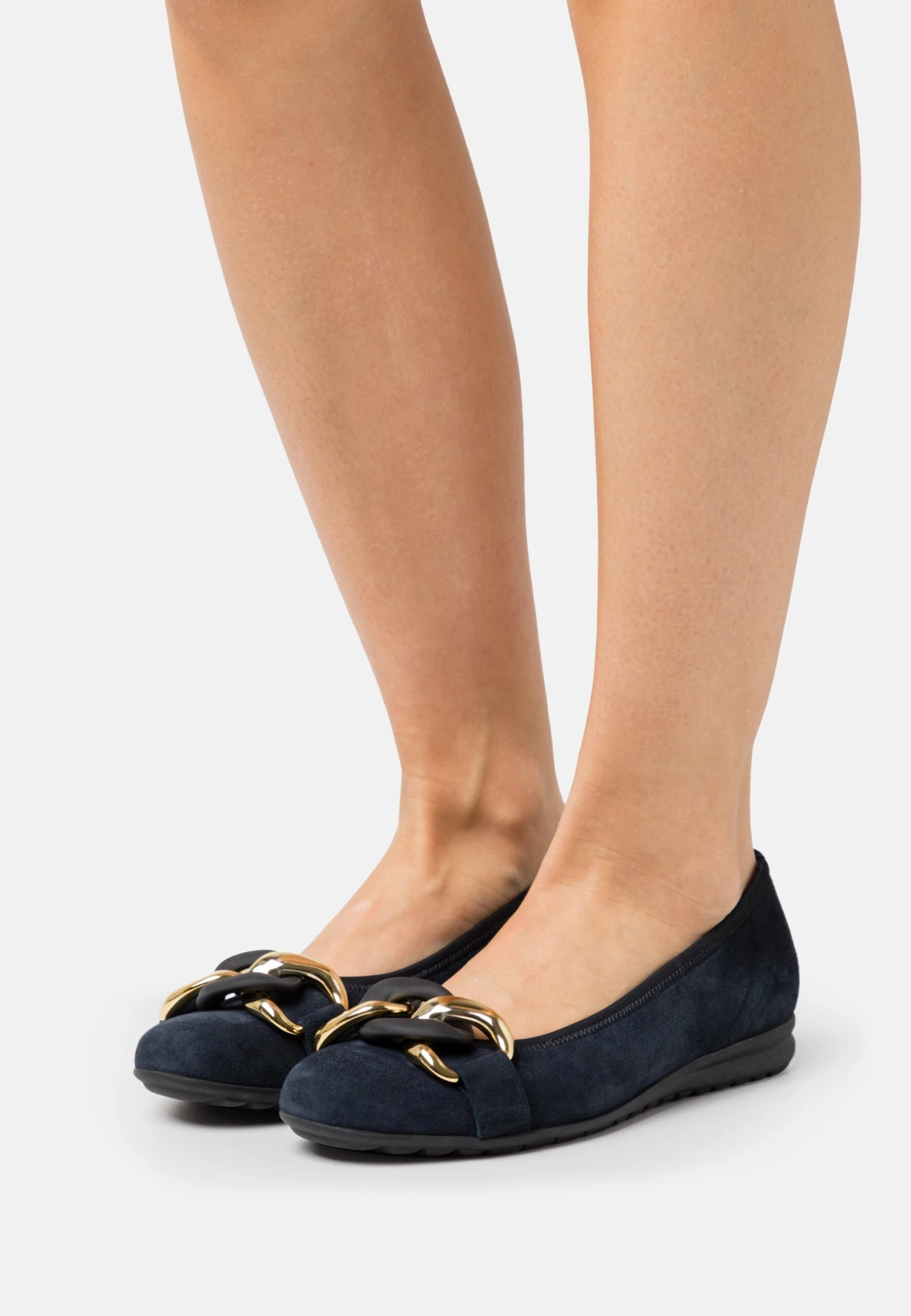 Gabor Comfort Ballerina'S - Dark Blue/Uni Gold 1 Gabor Comfort Ballerina'S - Dark Blue/Uni Gold