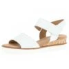 Gabor Comfort Sandalen Met Sleehak - Weiss Kork/Offwhi